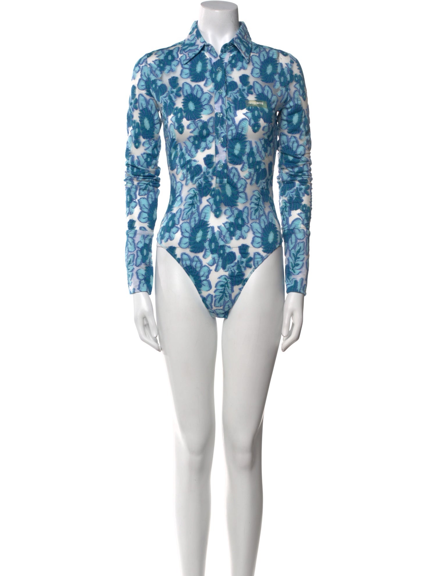 Coperni Floral Print Long Sleeve Bodysuit w/ Tags