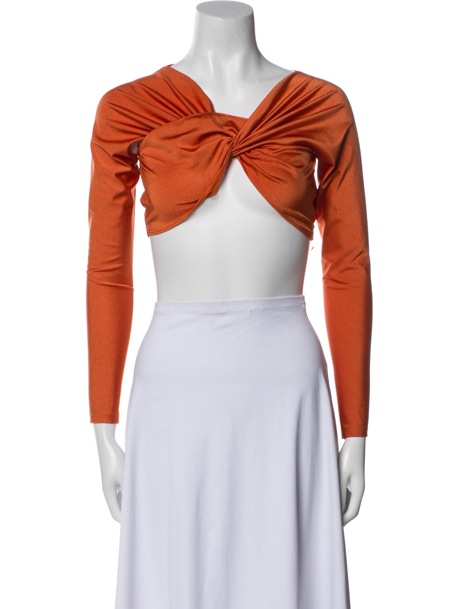 Coperni Off-The-Shoulder Long Sleeve Crop Top