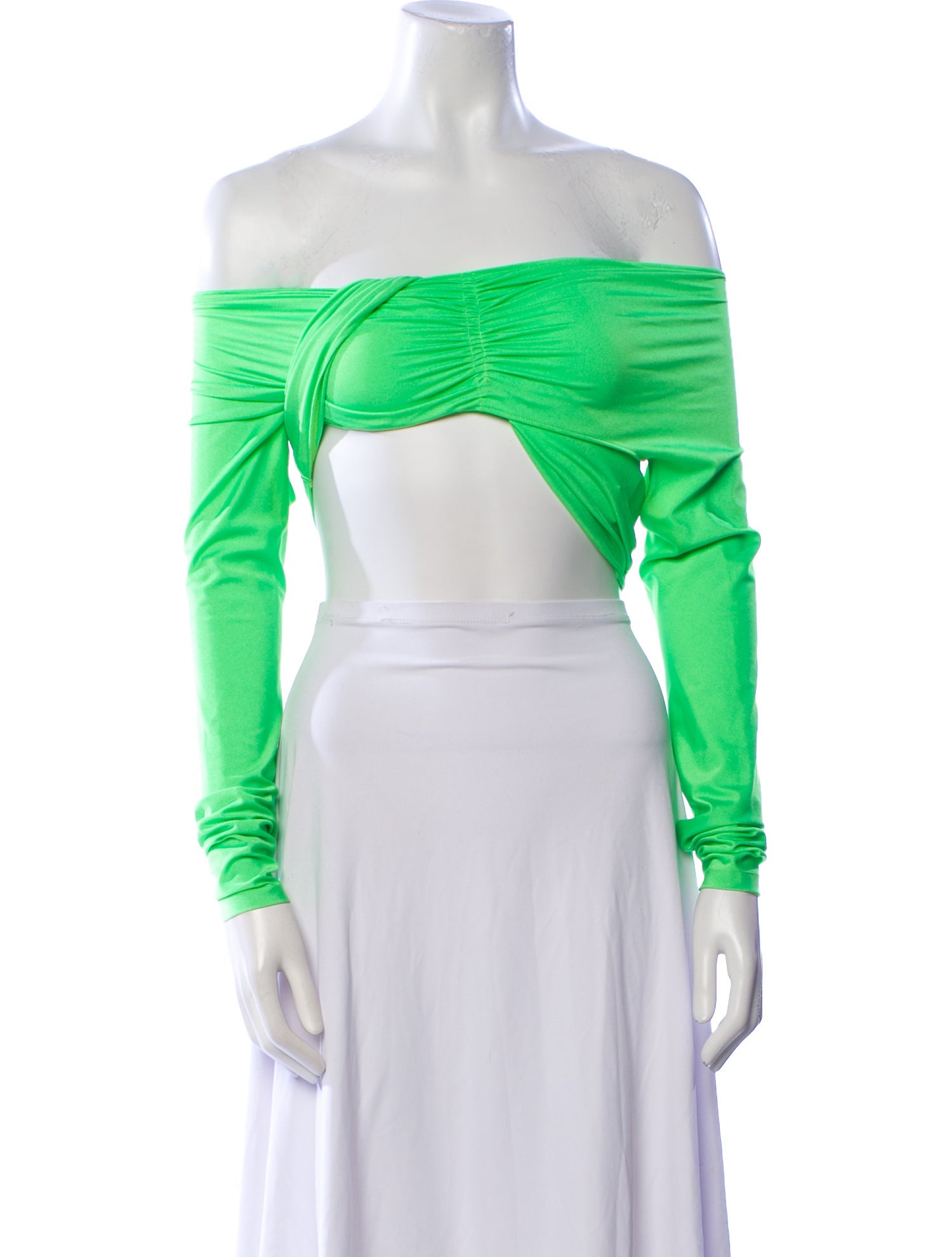 Coperni Off-The-Shoulder Long Sleeve Crop Top