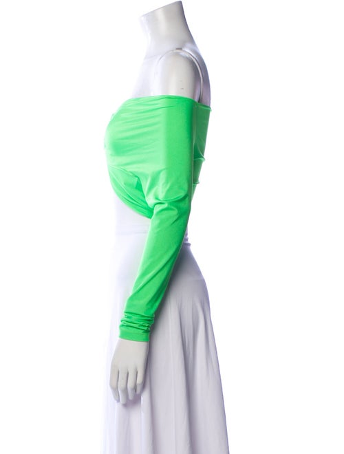 Coperni Off-The-Shoulder Long Sleeve Crop Top