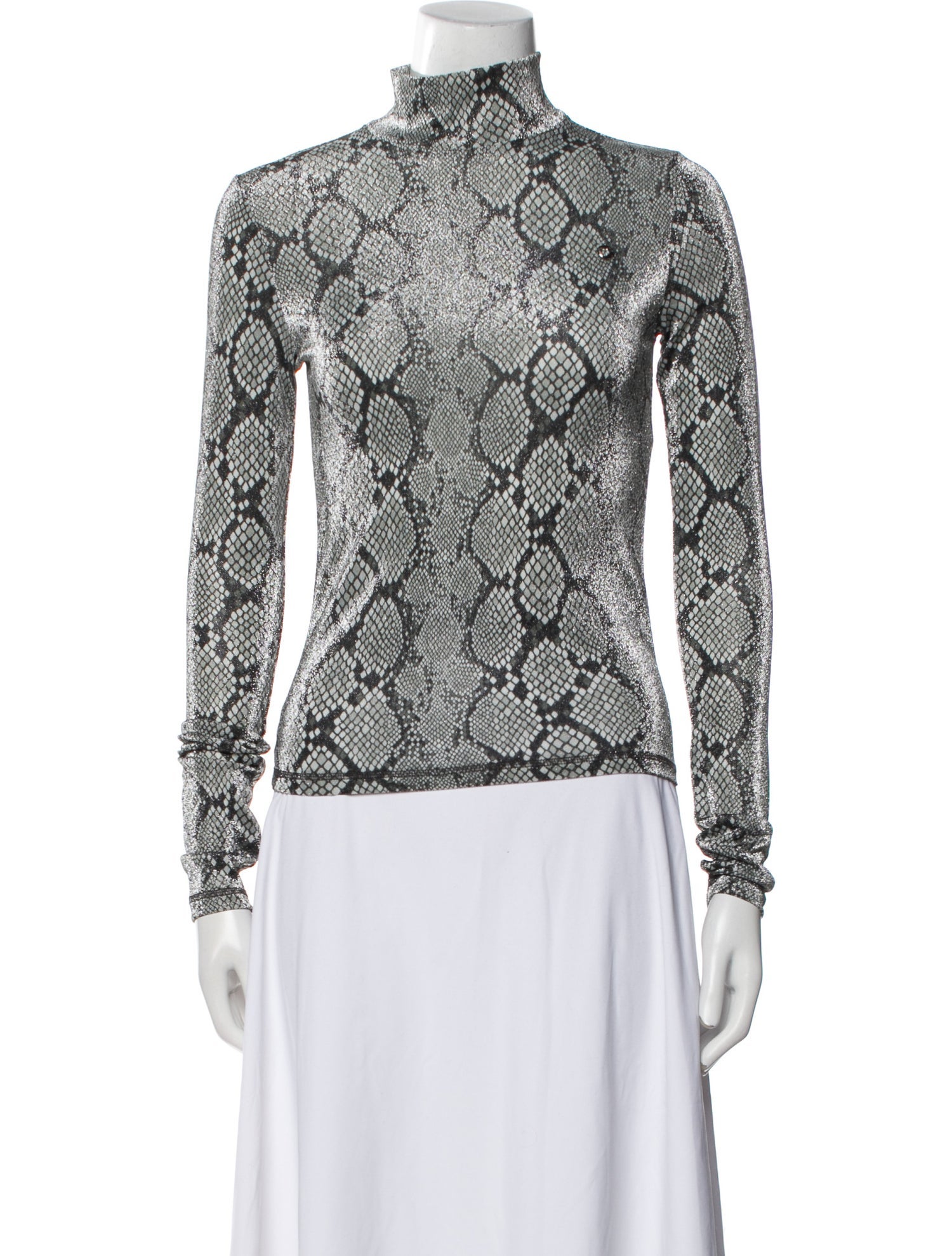 Coperni Animal Print Turtleneck Top