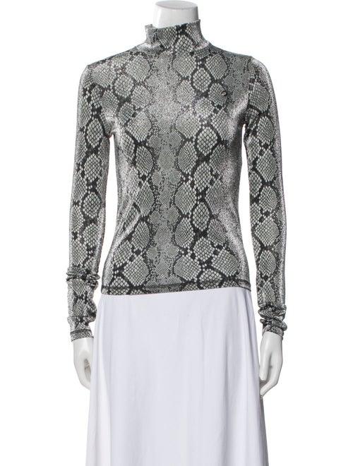 Coperni Animal Print Turtleneck Top