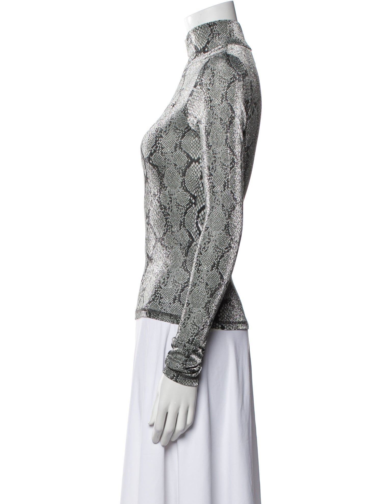 Coperni Animal Print Turtleneck Top