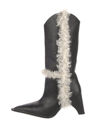 Coperni Leather Faux Fur Trim Boots