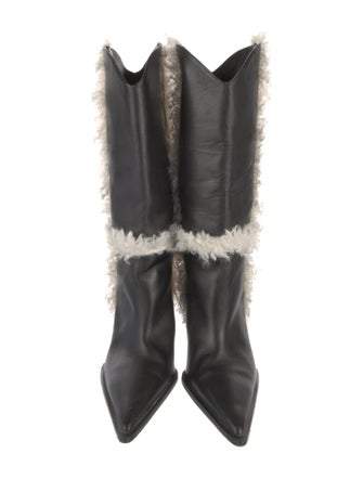 Coperni Leather Faux Fur Trim Boots
