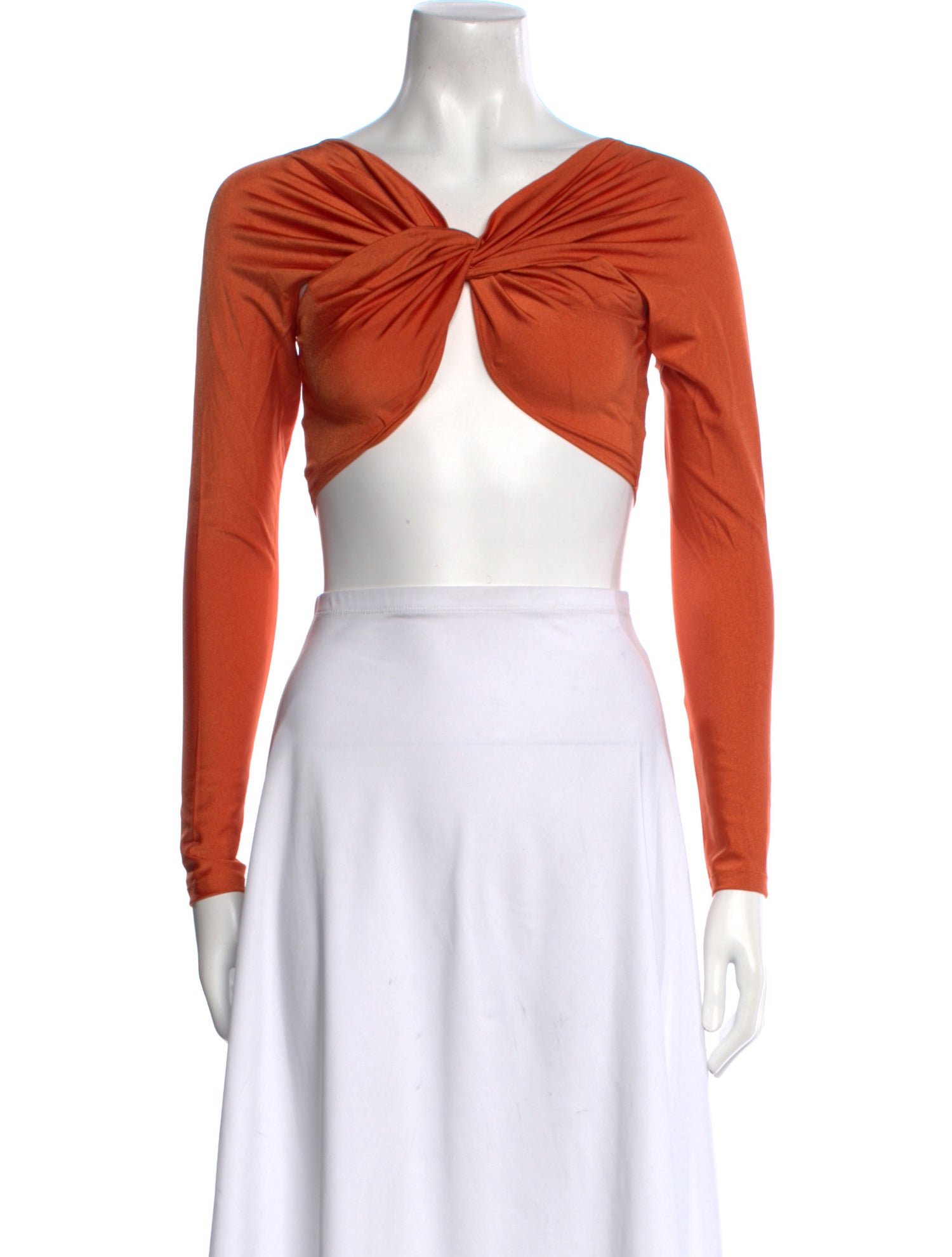 Coperni Off-The-Shoulder Long Sleeve Crop Top