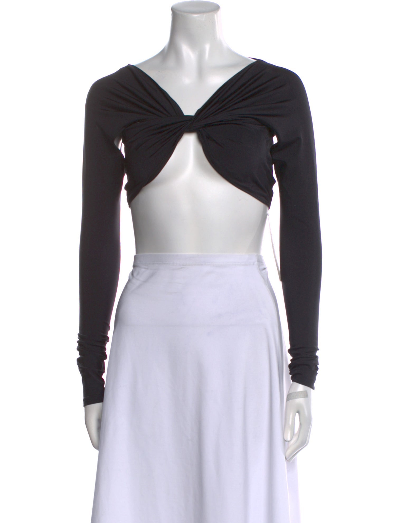 Coperni V-Neck Long Sleeve Crop Top