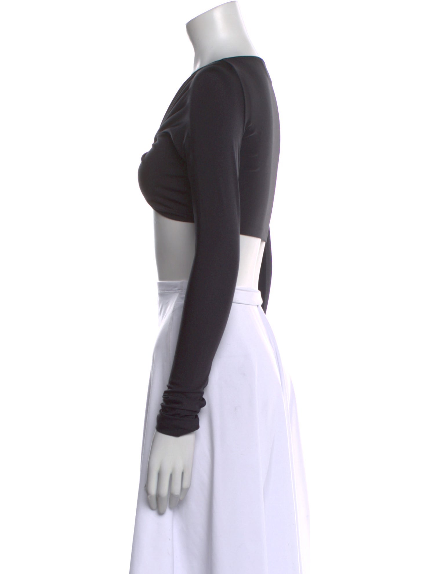 Coperni V-Neck Long Sleeve Crop Top