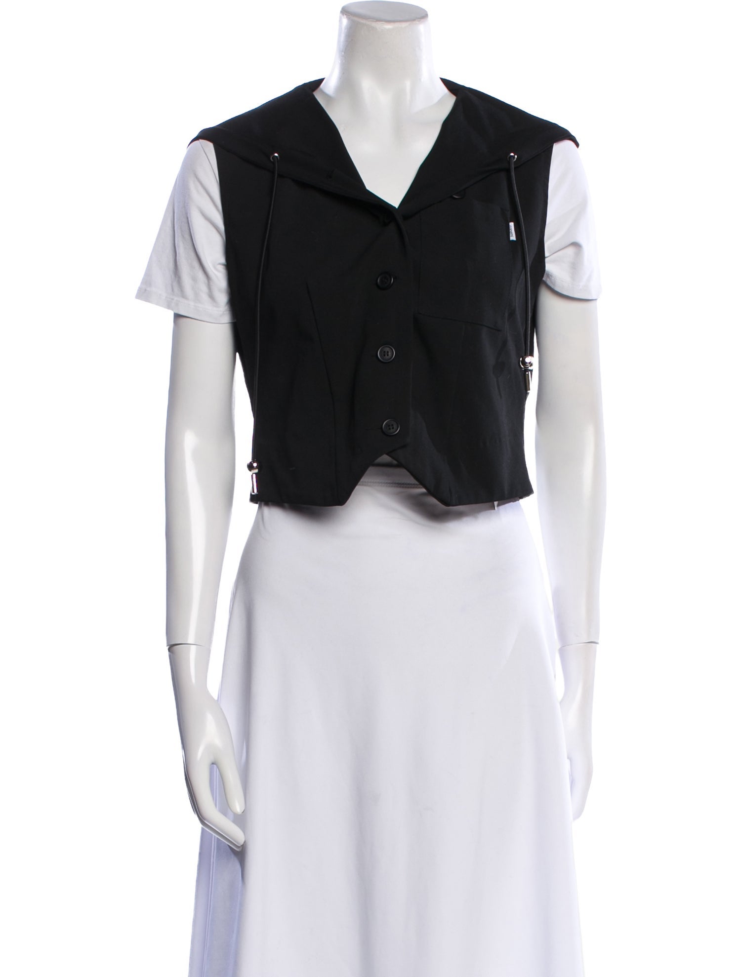 Coperni V-Neck Short Sleeve Crop Top