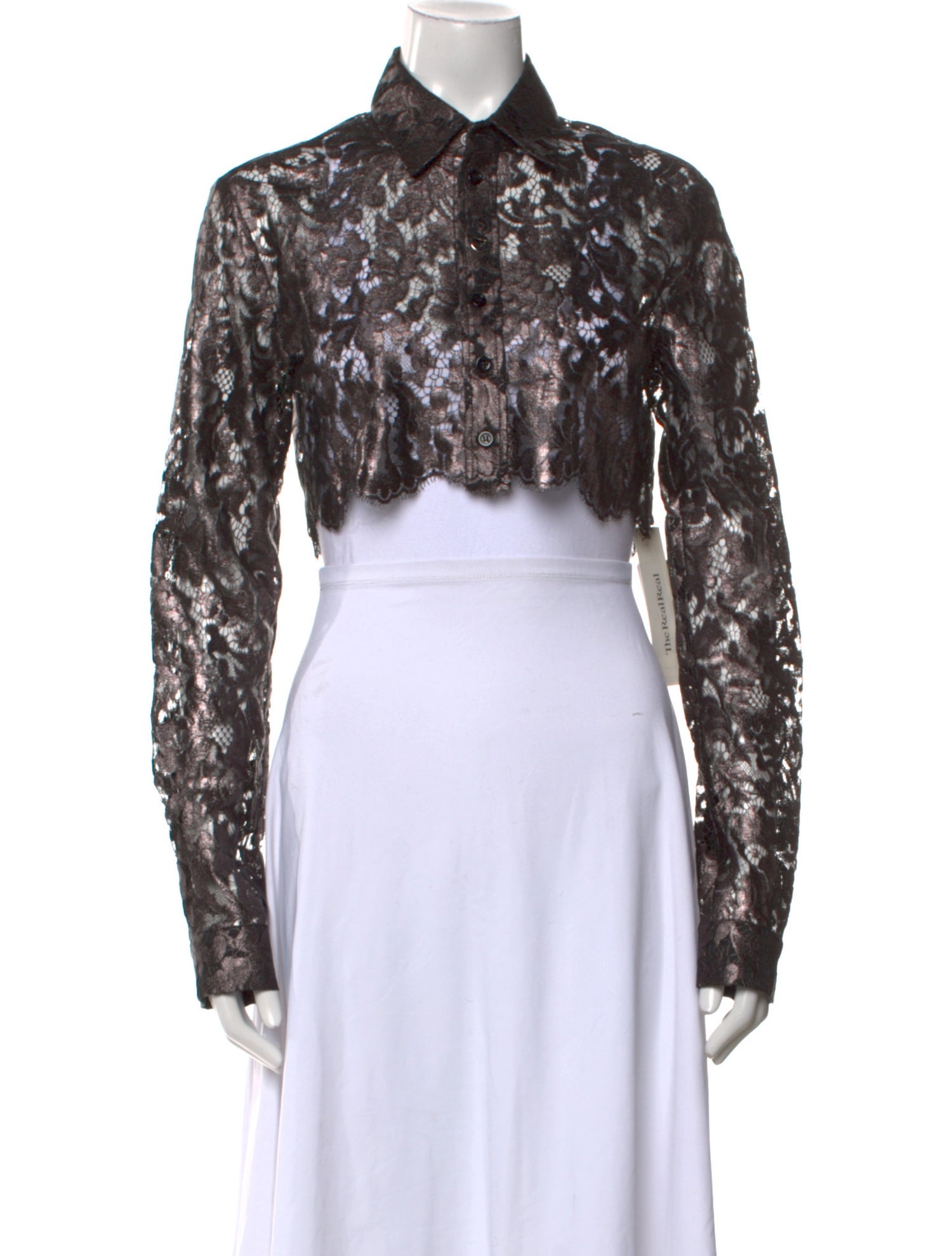 Coperni Lace Lace Pattern Crop Top