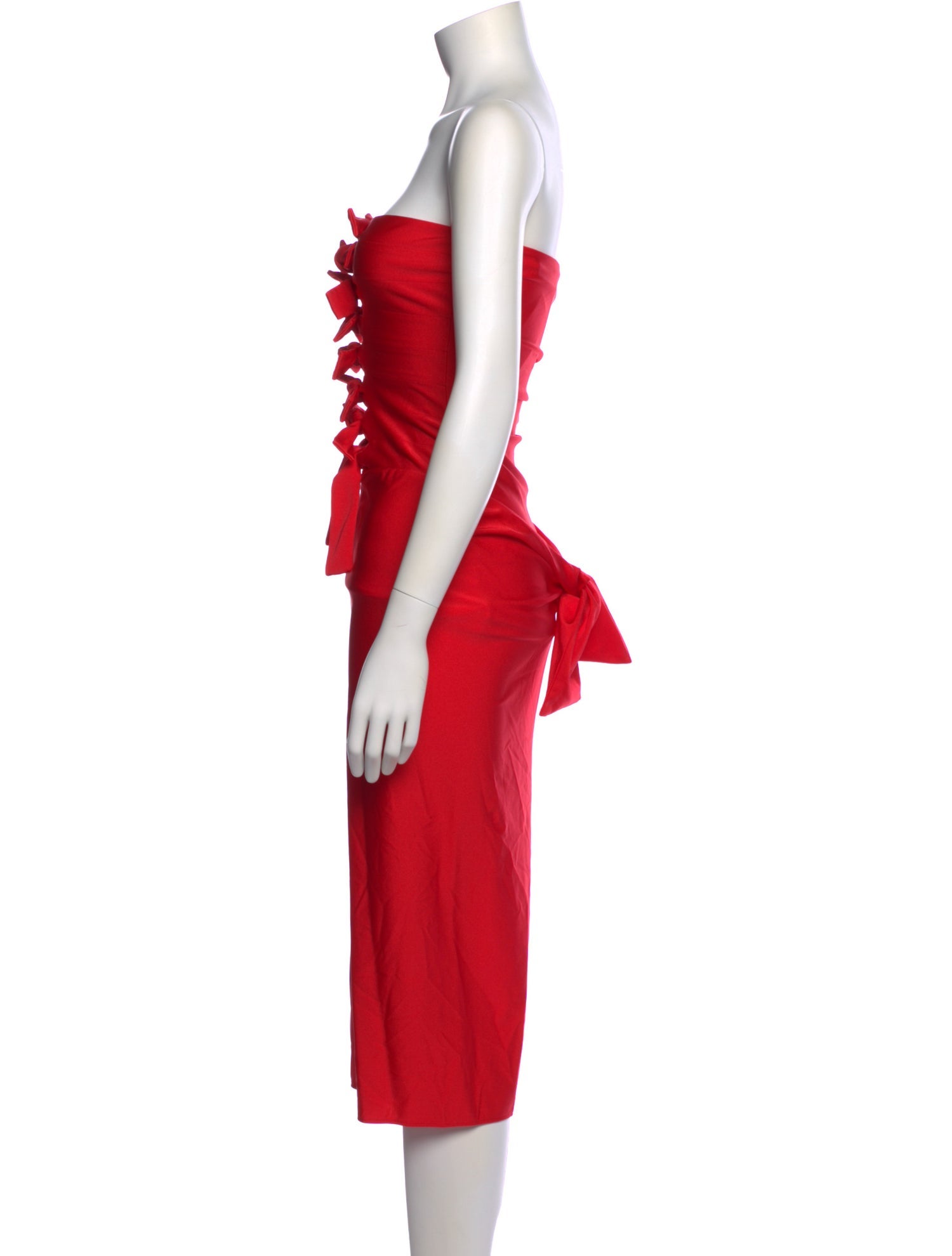red coperni dress Coperni Asymmetric Flower Gown