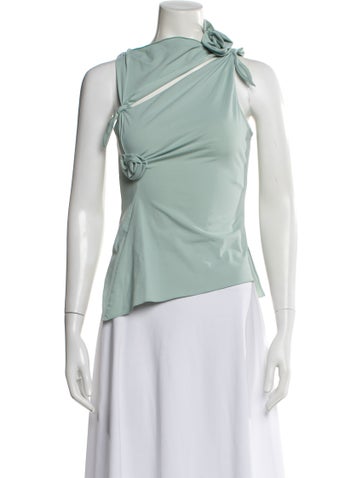 Pre-owned Coperni Asymmetrical Sleeveless Top In Green