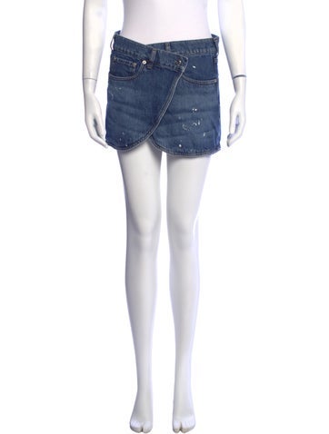 Pre-owned Coperni Printed Mini Skirt In Blue