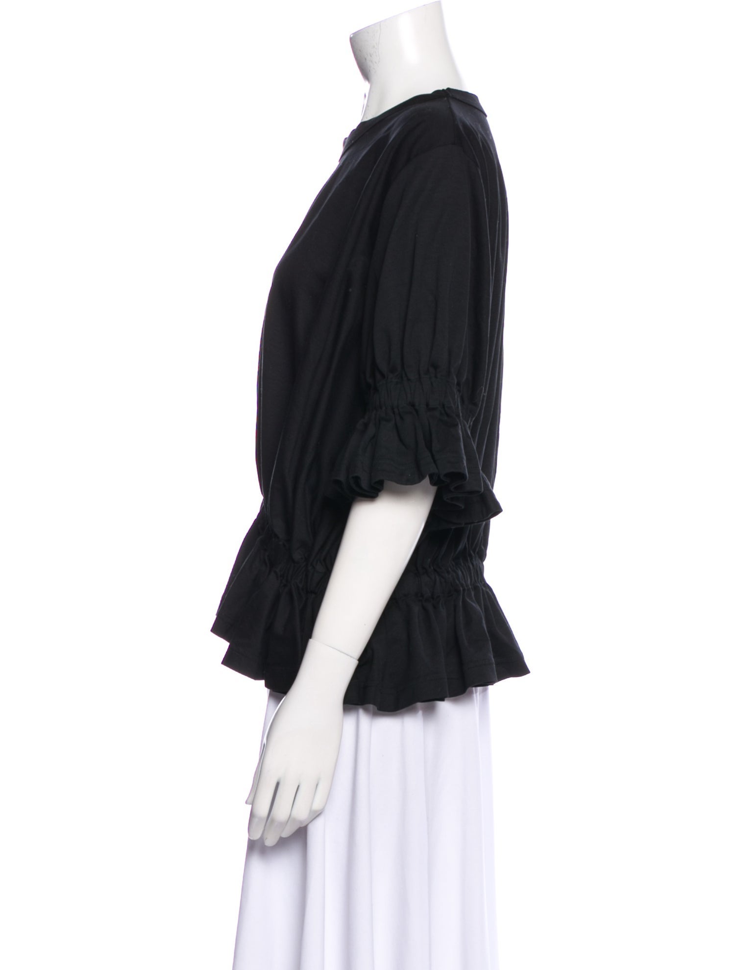 Noir Kei Ninomiya Cotton Broad X Polyester Satin Blouse Blouses 300037794wht
