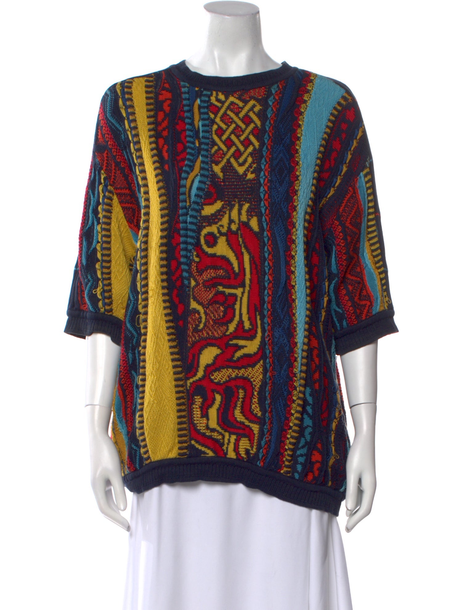 Coogi Printed Scoop Neck Sweater