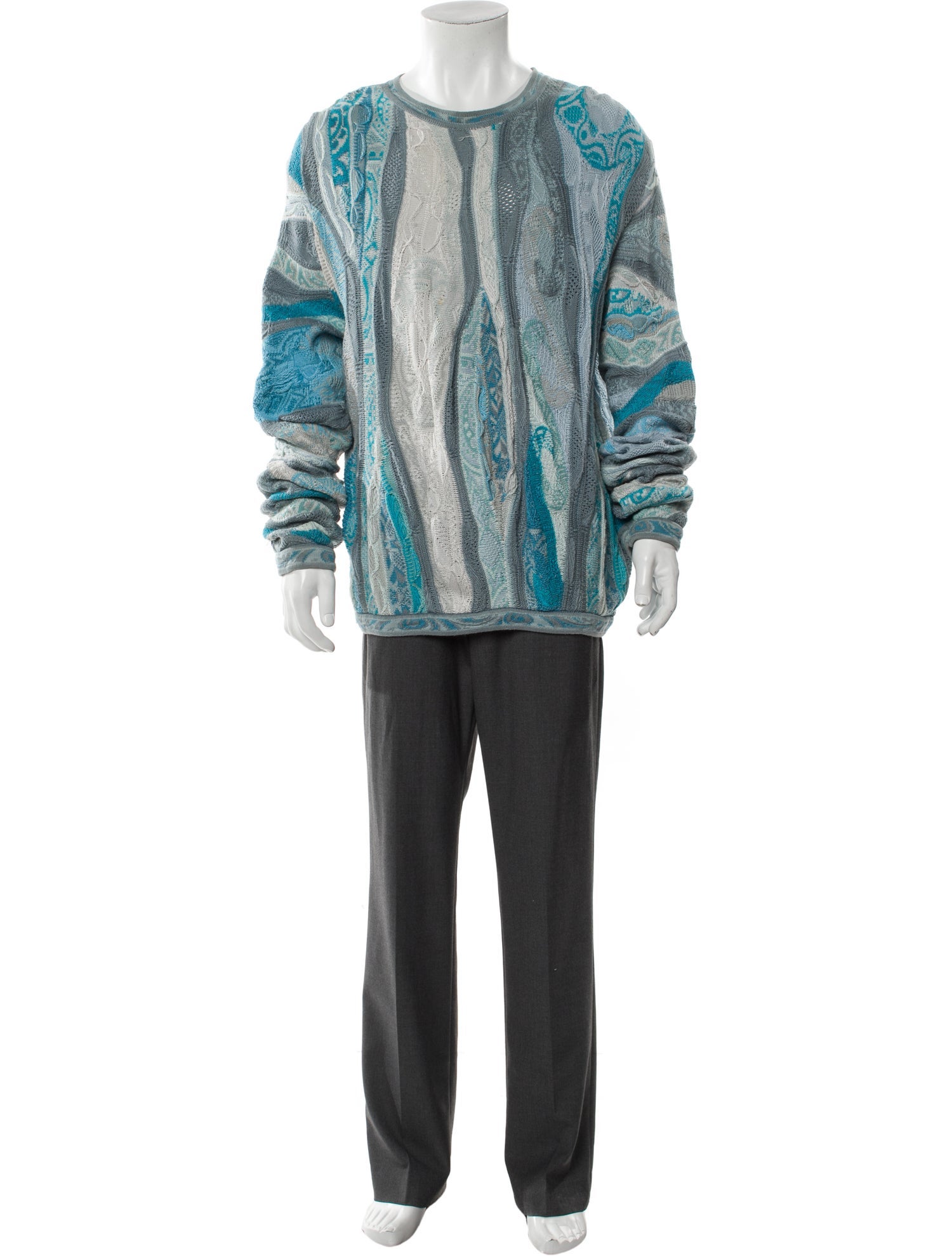 Coogi Patterned Crew Neck Pullover