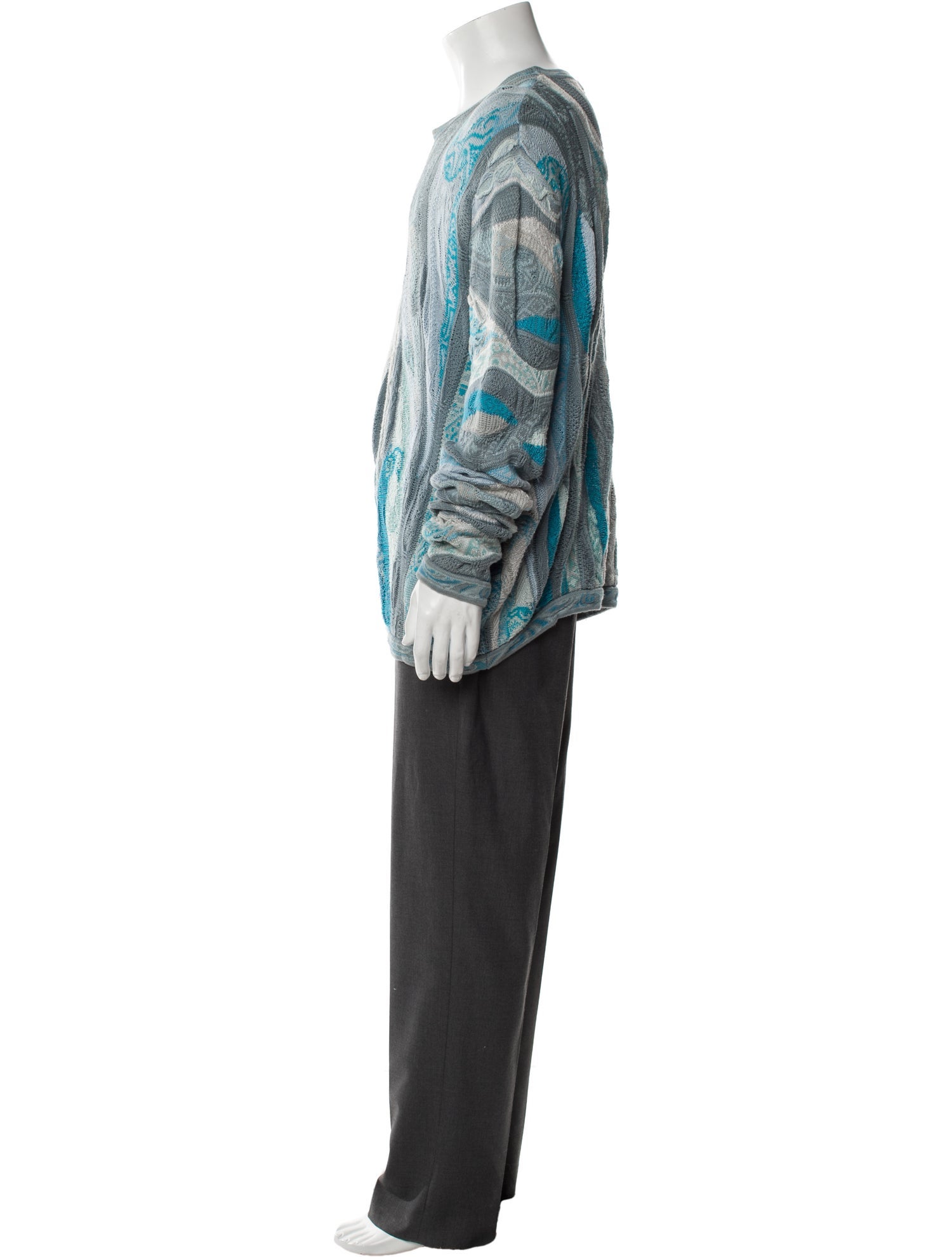 Coogi Patterned Crew Neck Pullover