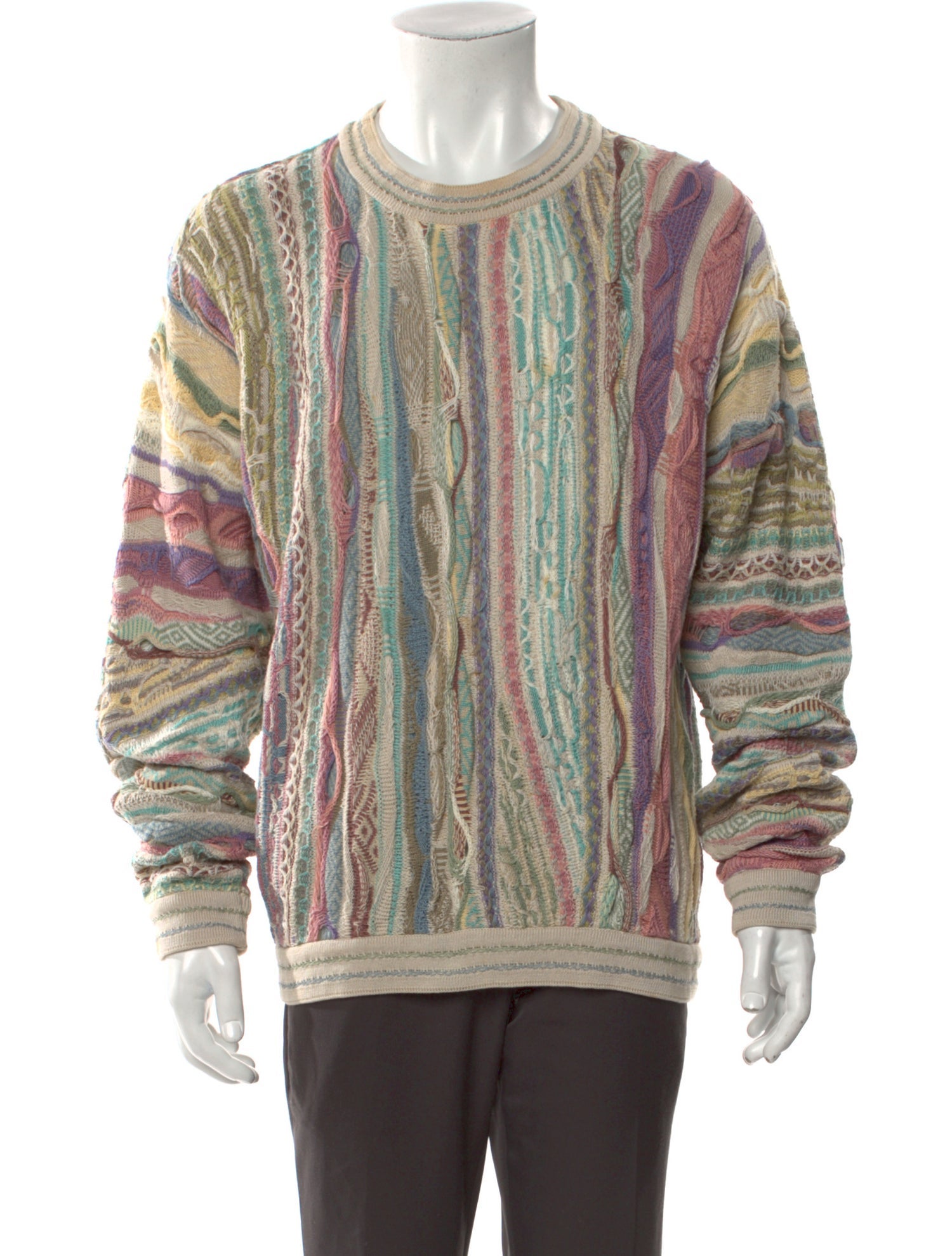 Coogi Striped Crew Neck Pullover