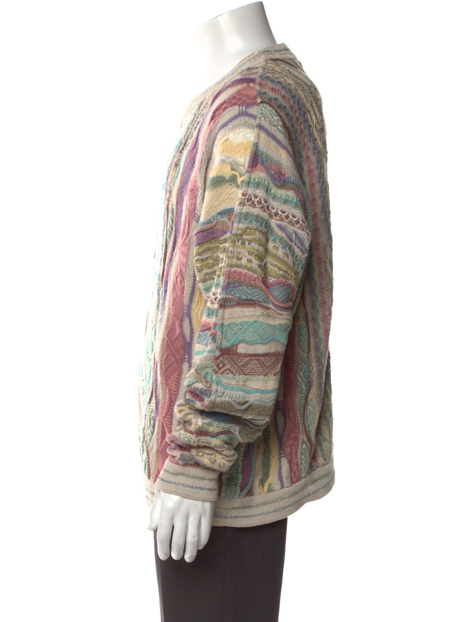 Coogi Striped Crew Neck Pullover