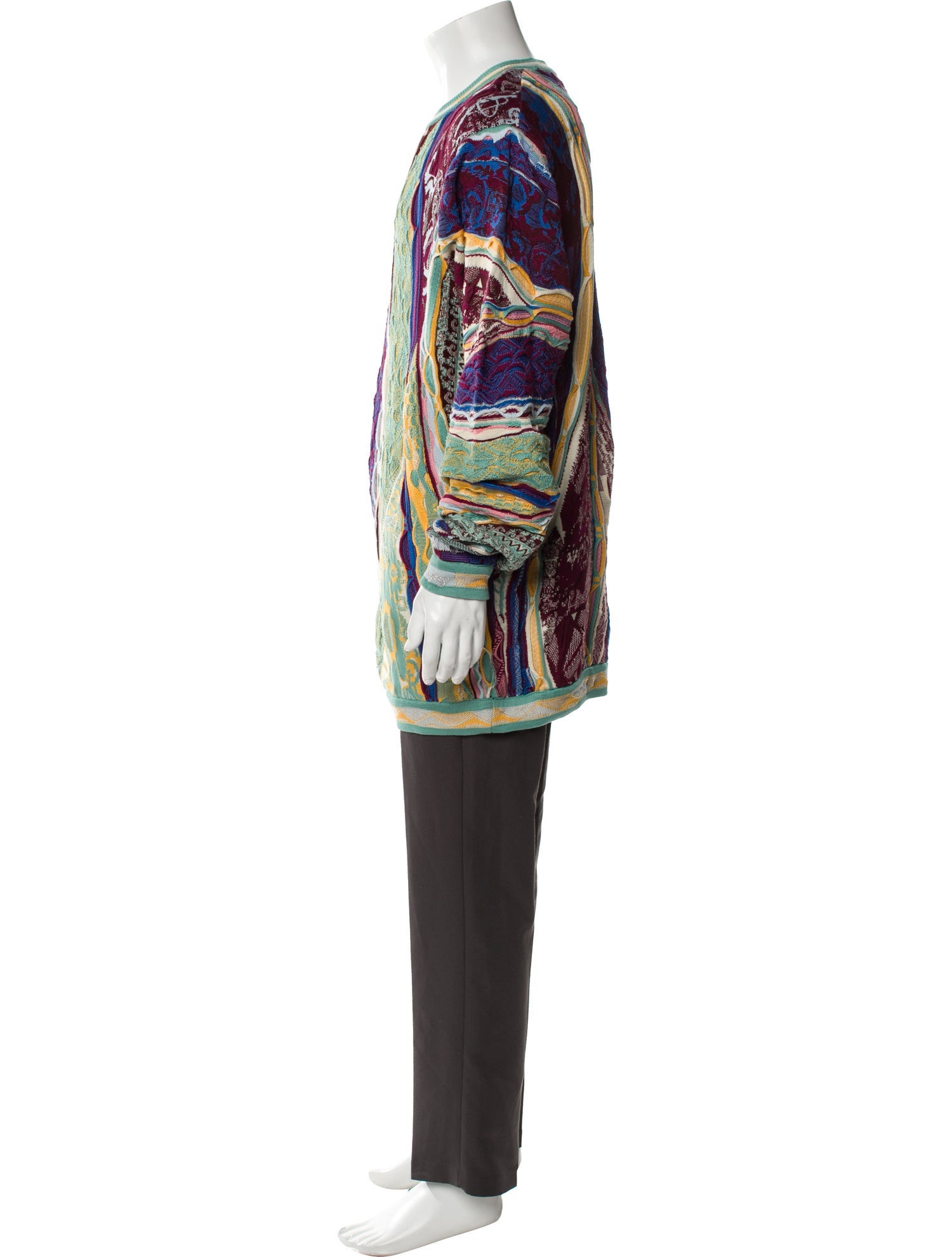 Coogi Printed Crew Neck Cardigan