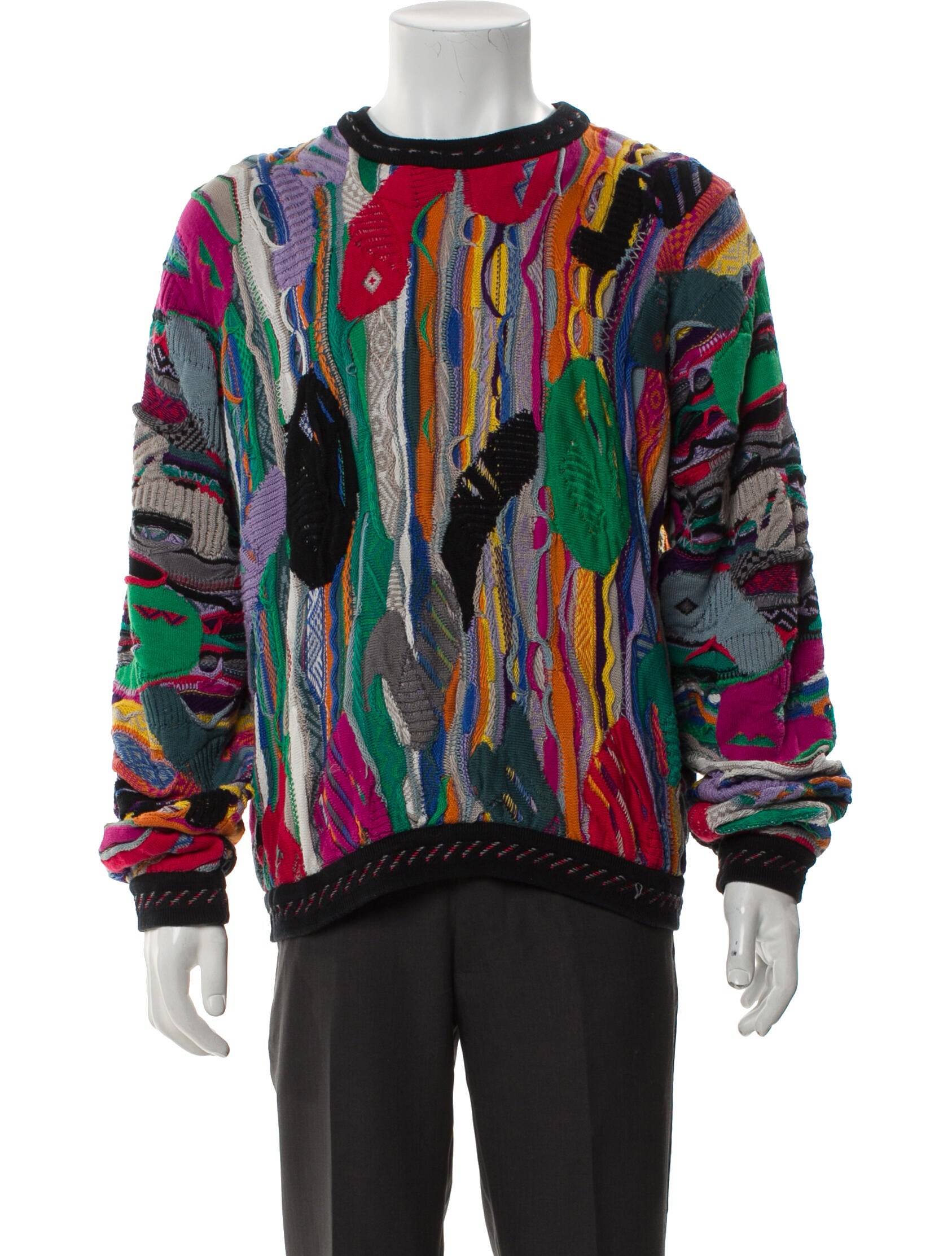 Coogi Patterned Crew Neck Pullover