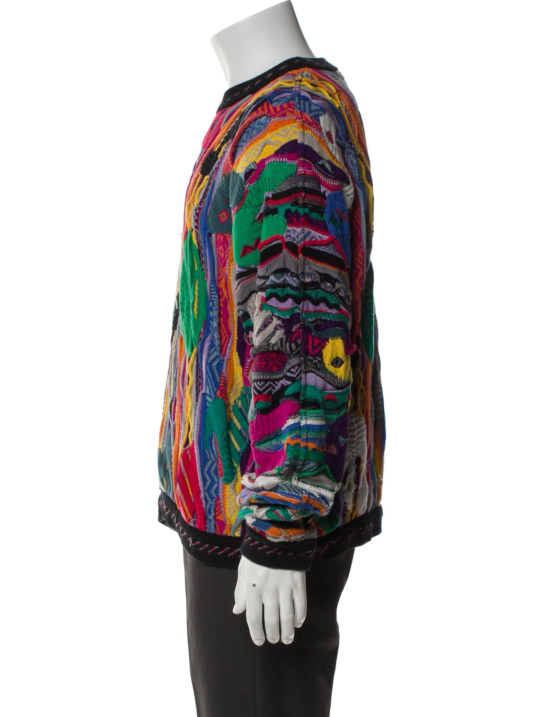 Coogi Patterned Crew Neck Pullover