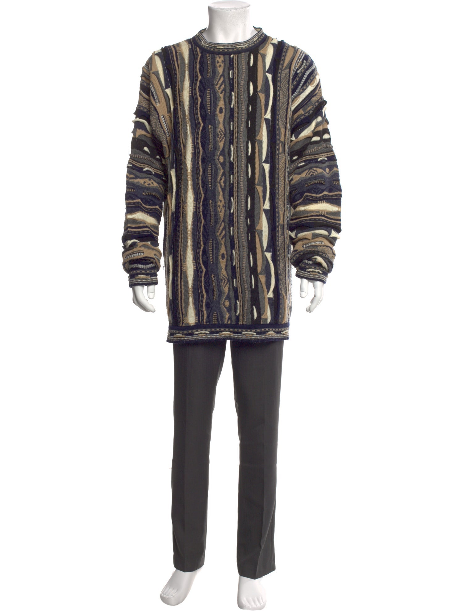 Coogi Striped Crew Neck Pullover