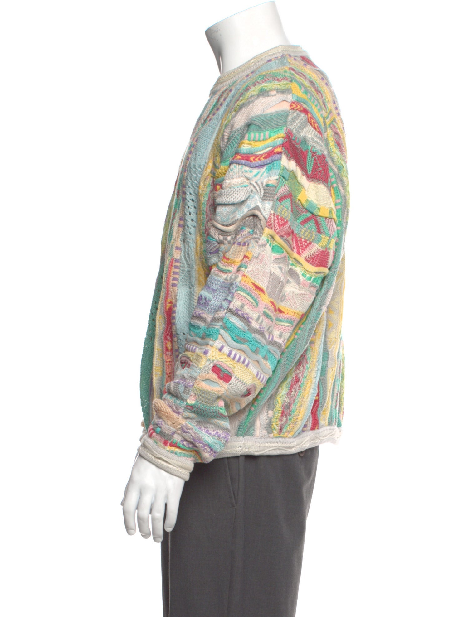 Coogi Striped Mock Neck Pullover