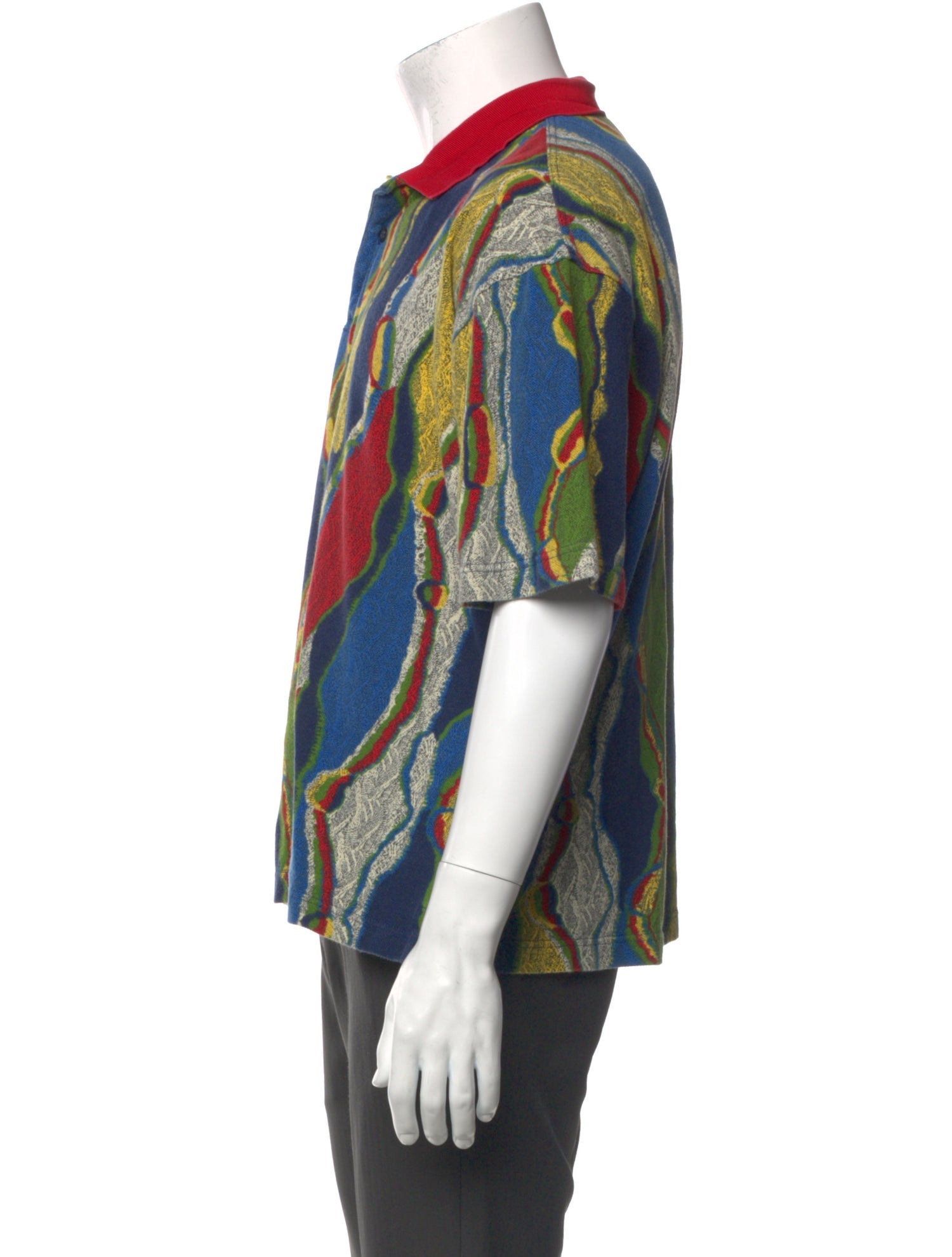 Coogi Printed V-Neck Polo Shirt