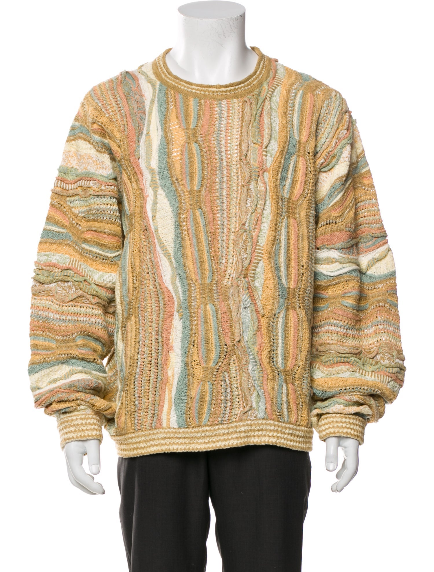Coogi Striped Scoop Neck Pullover