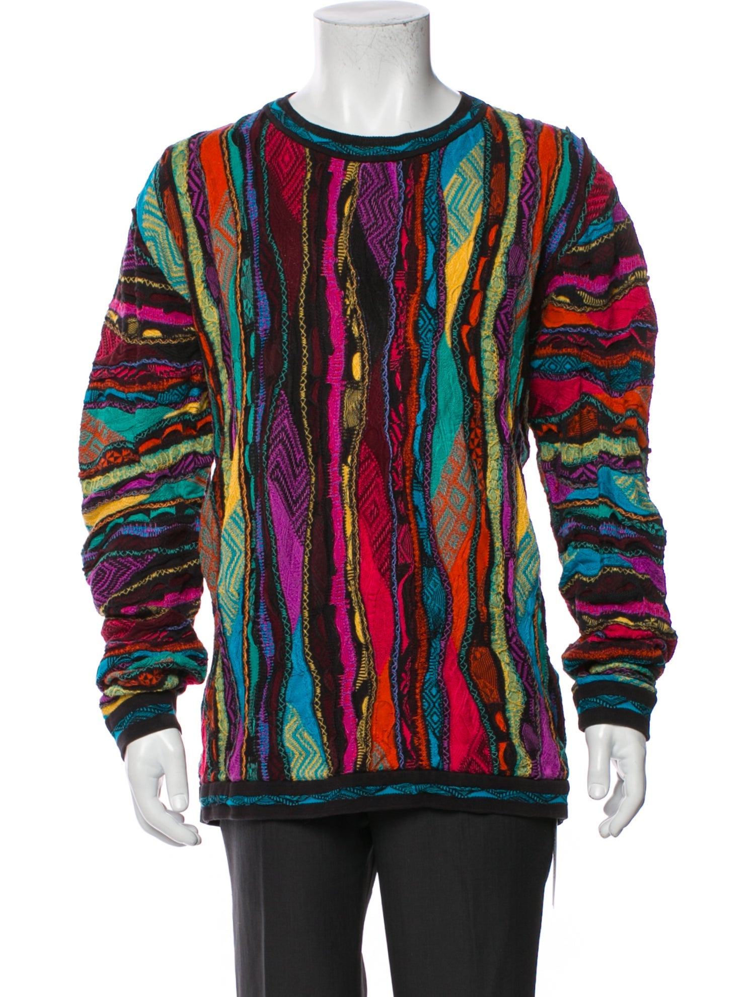 Coogi Striped Crew Neck Sweatshirt