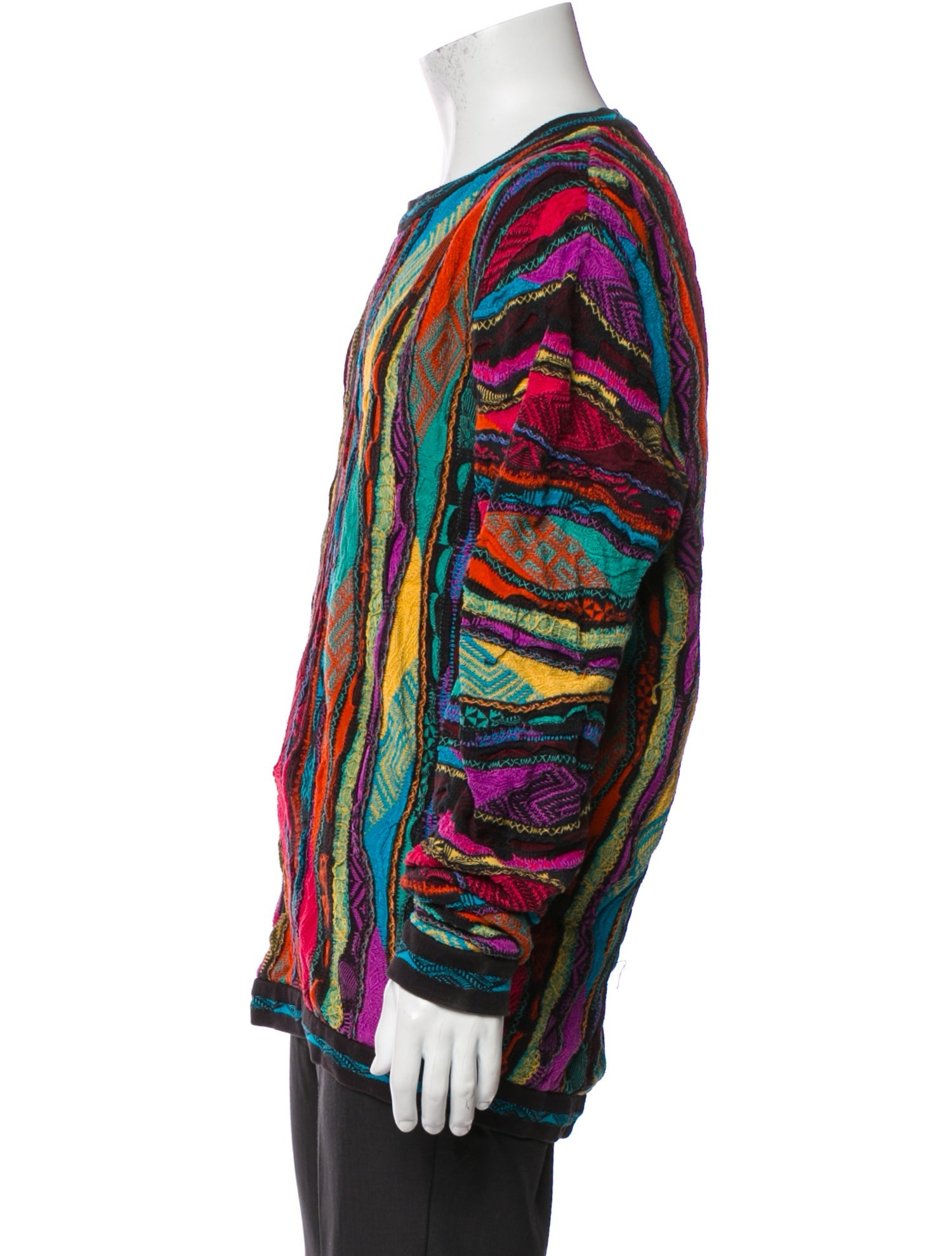 Coogi Striped Crew Neck Sweatshirt