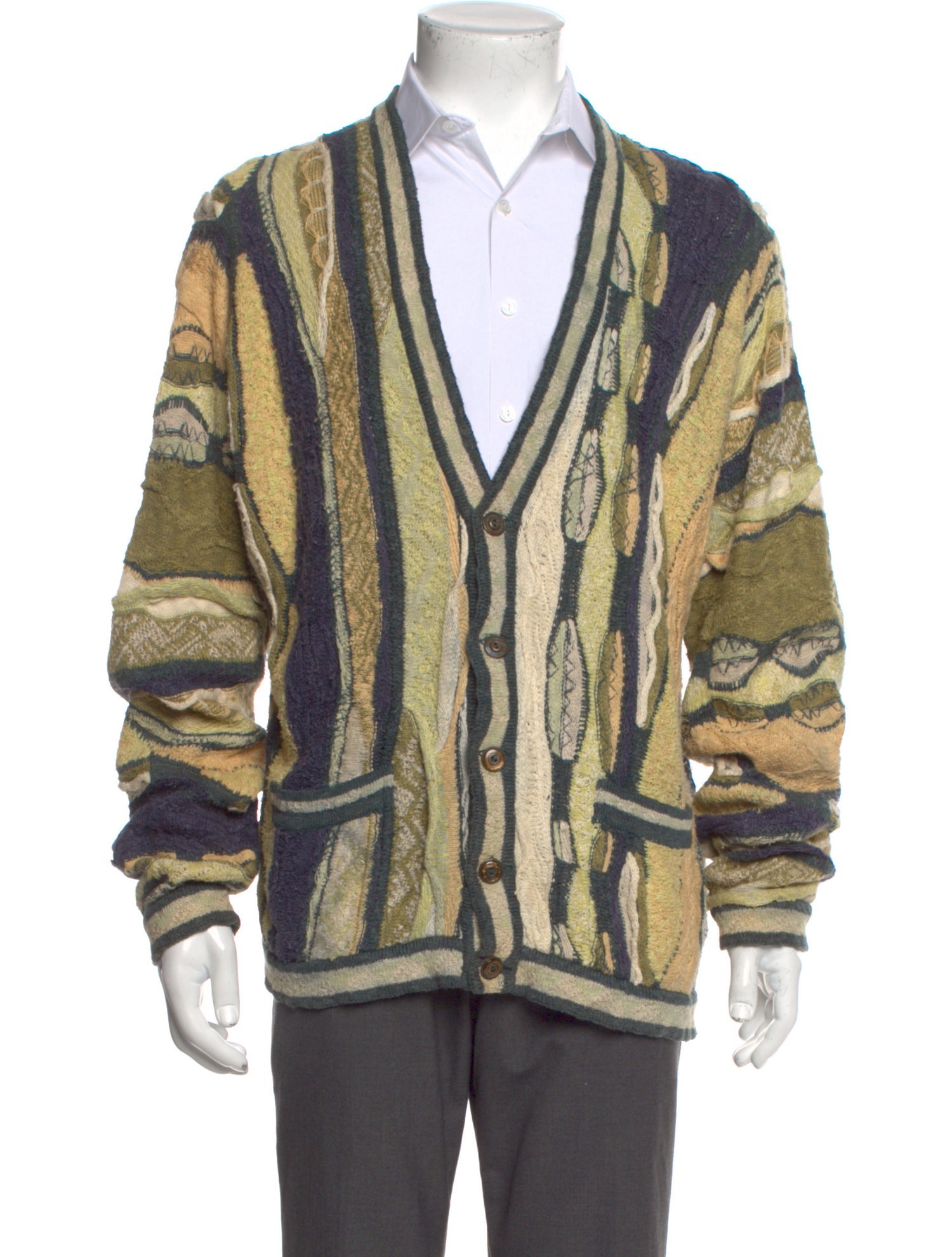 Coogi Vintage Striped Cardigan