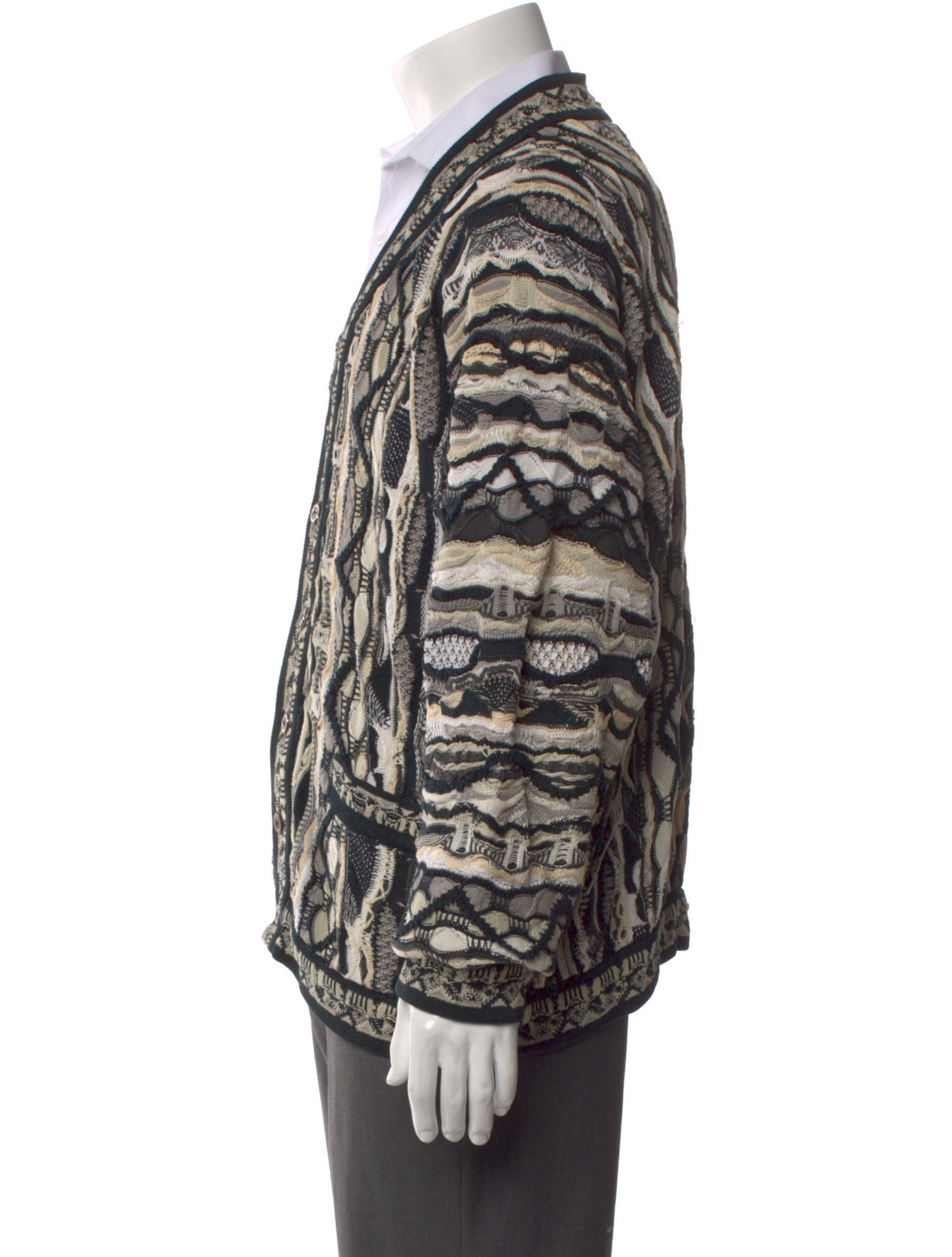 Coogi Printed V-Neck Cardigan