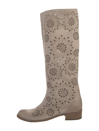 Cordani Leather Patterned Riding Boots