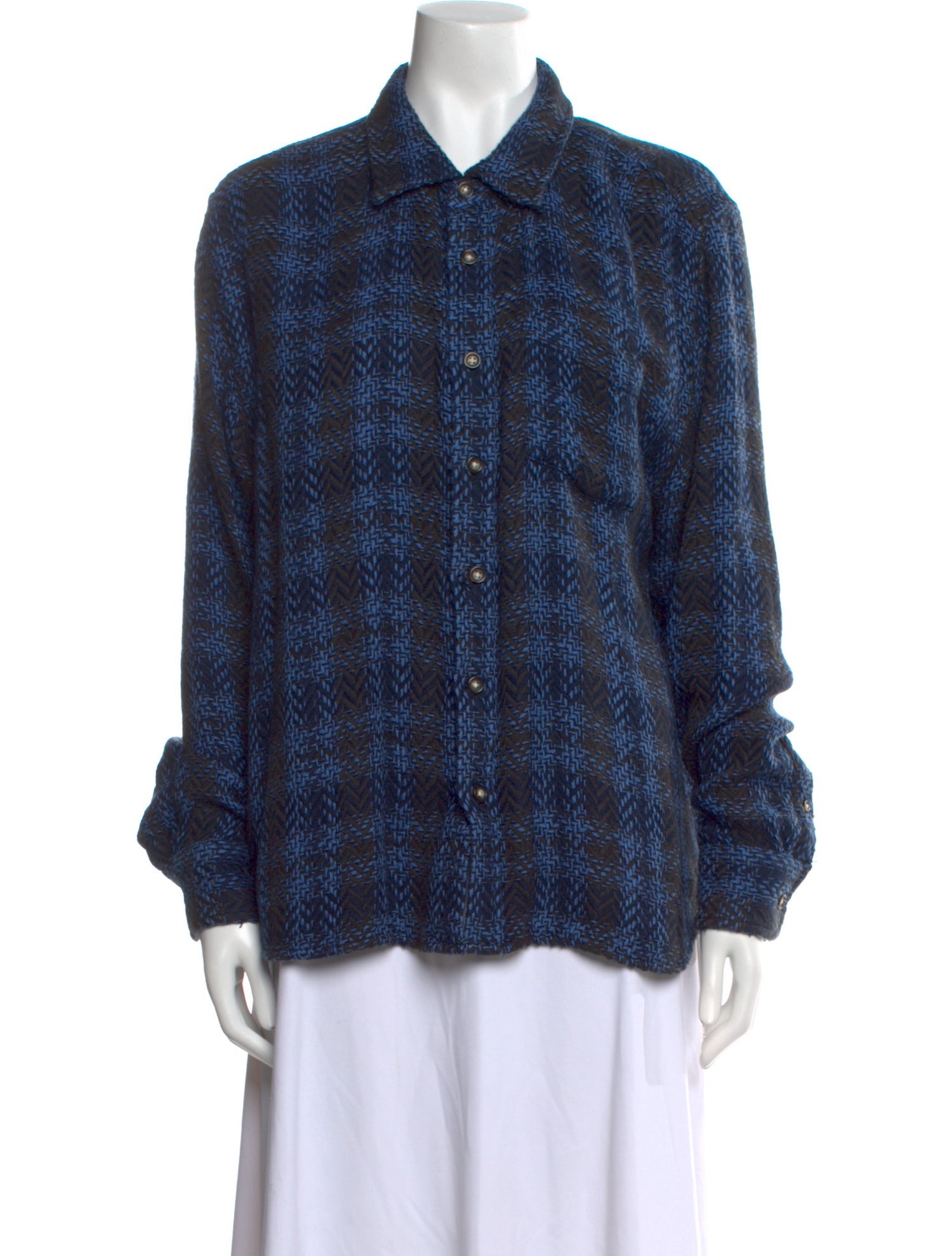 Corridor Printed Long Sleeve Button-Up Top