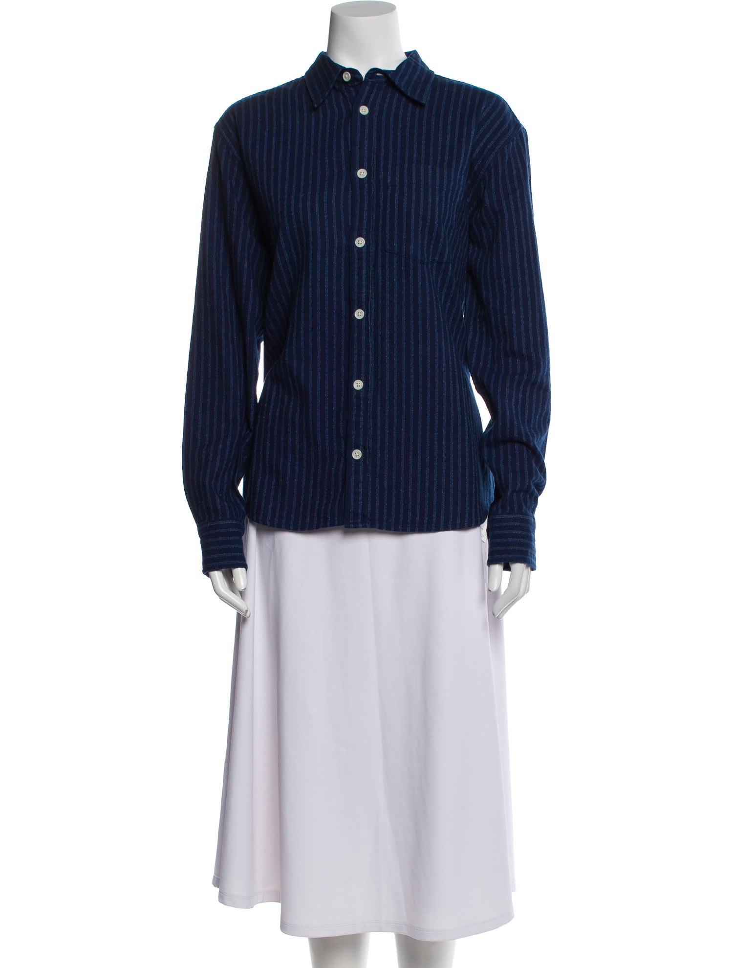 Corridor Striped Long Sleeve Button-Up Top