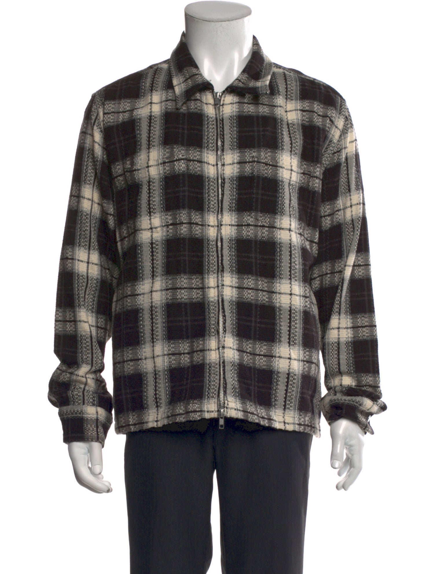 Corridor Plaid Print Collar Sweatshirt