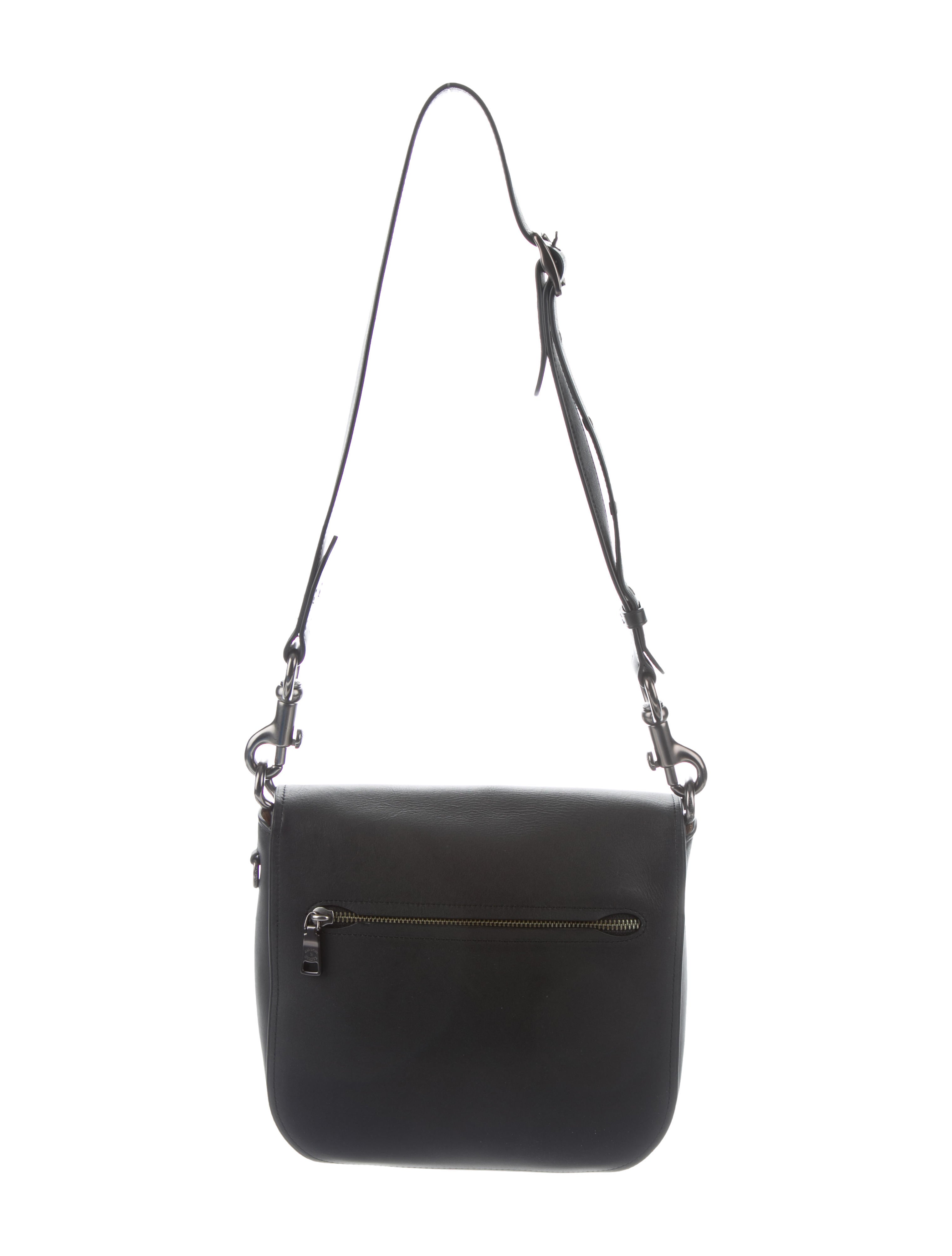 Coach x Rodarte Leather Courier Bag - Black Shoulder Bags