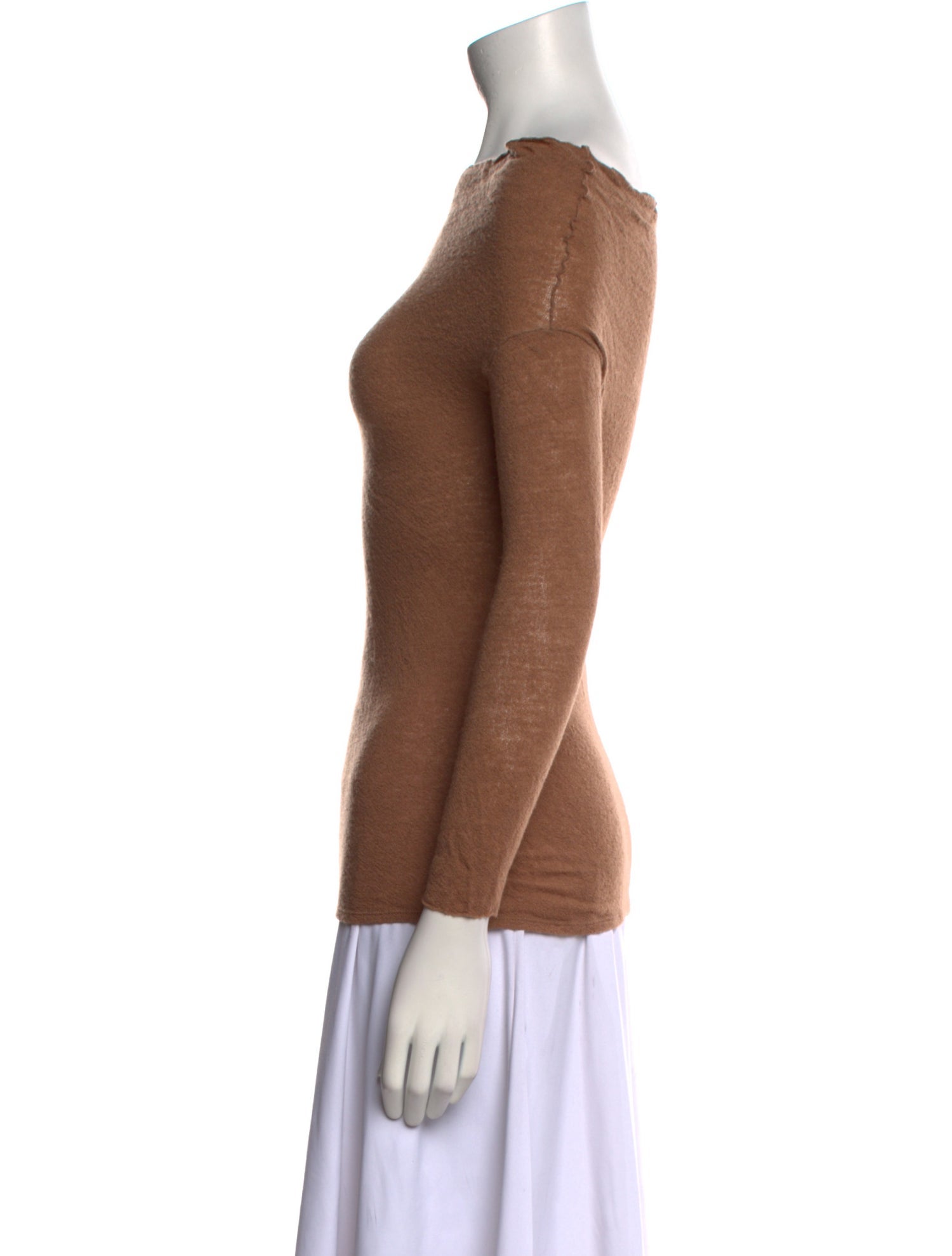 Cortana Virgin Wool Bateau Neckline Top