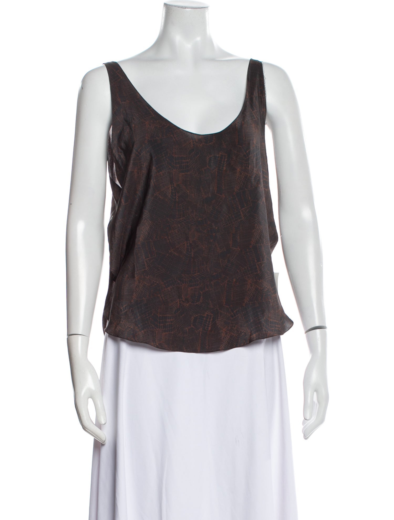 Cortana Silk Scoop Neck Top