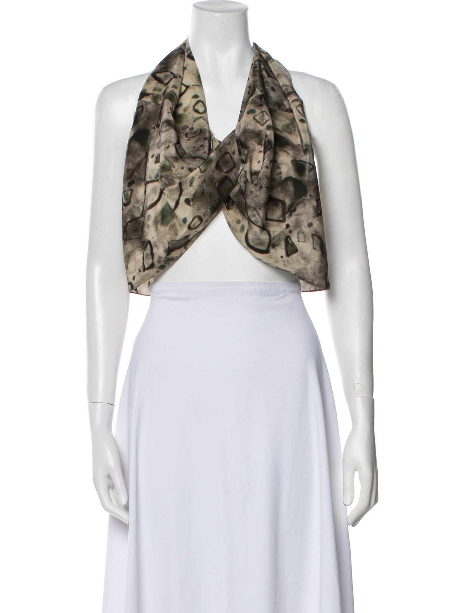 Cortana Silk Floral Print Crop Top