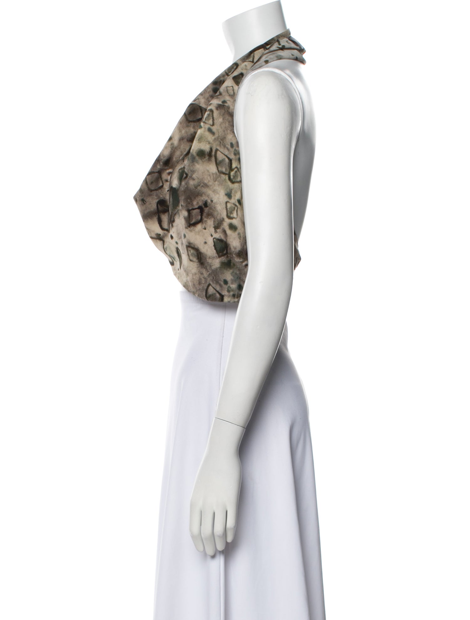 Cortana Silk Floral Print Crop Top