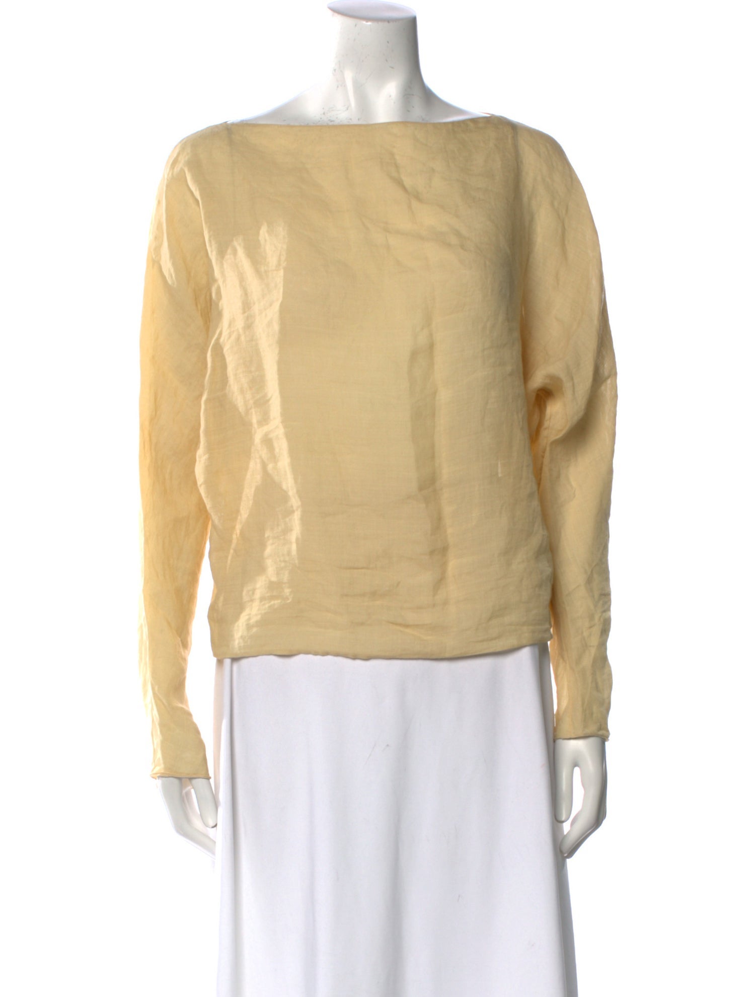 Cortana Bateau Neckline Long Sleeve Blouse