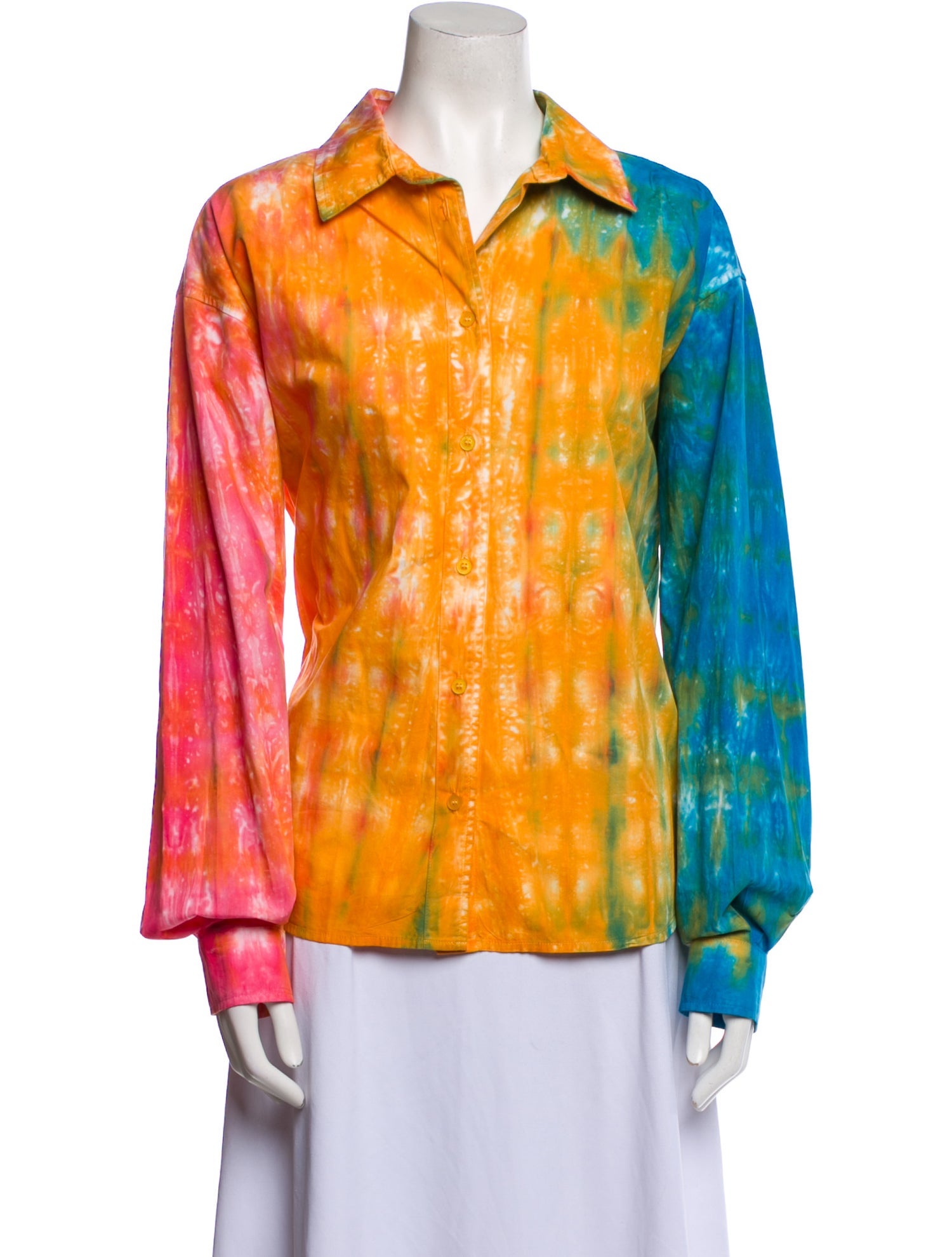 Cotton Citizen Printed Long Sleeve Button-Up Top