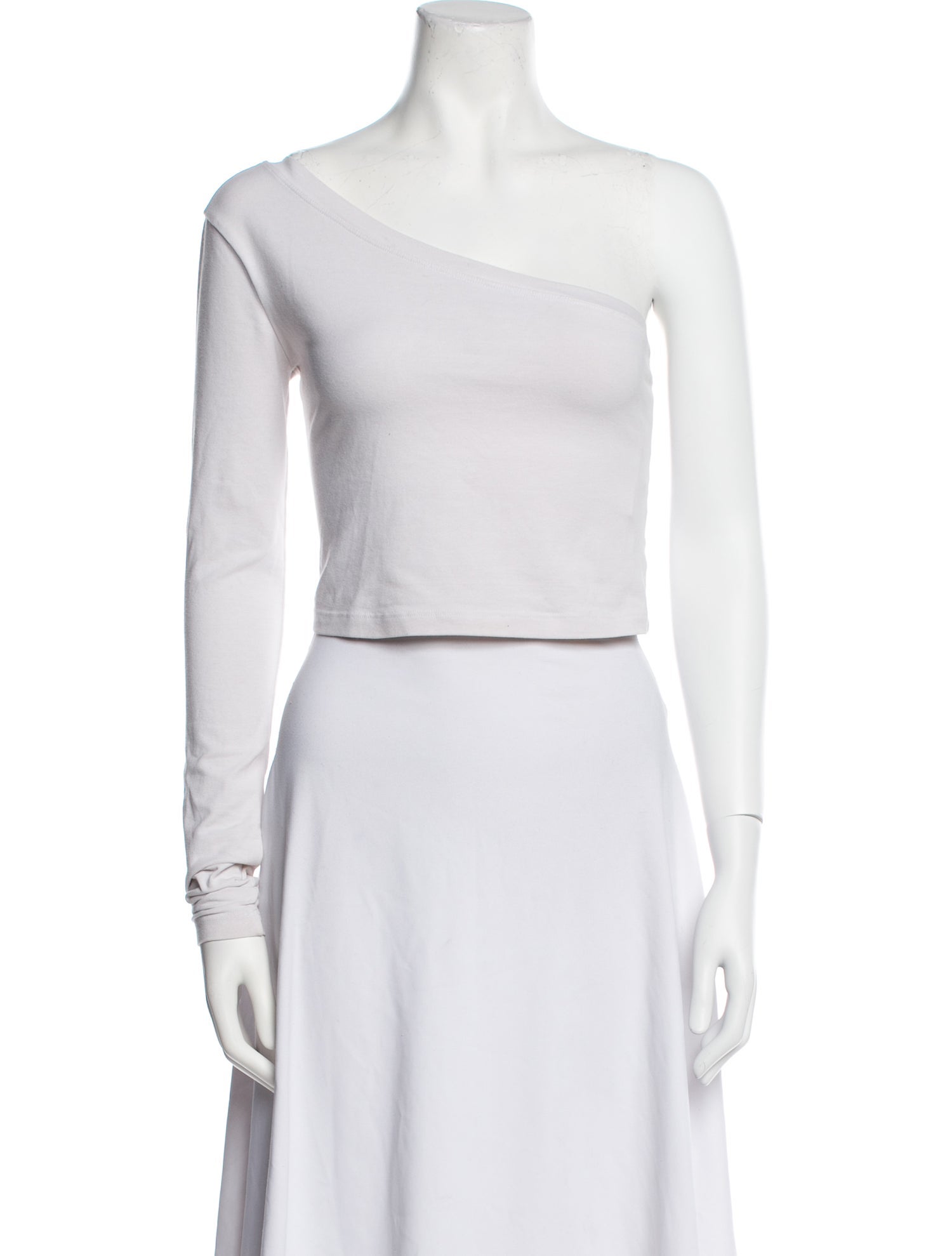 Cotton Citizen One-Shoulder Long Sleeve Crop Top