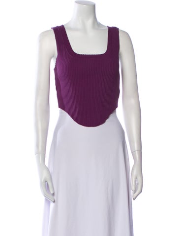 Cotton Citizen Tops Square Neckline Sleeveless Crop Top XS