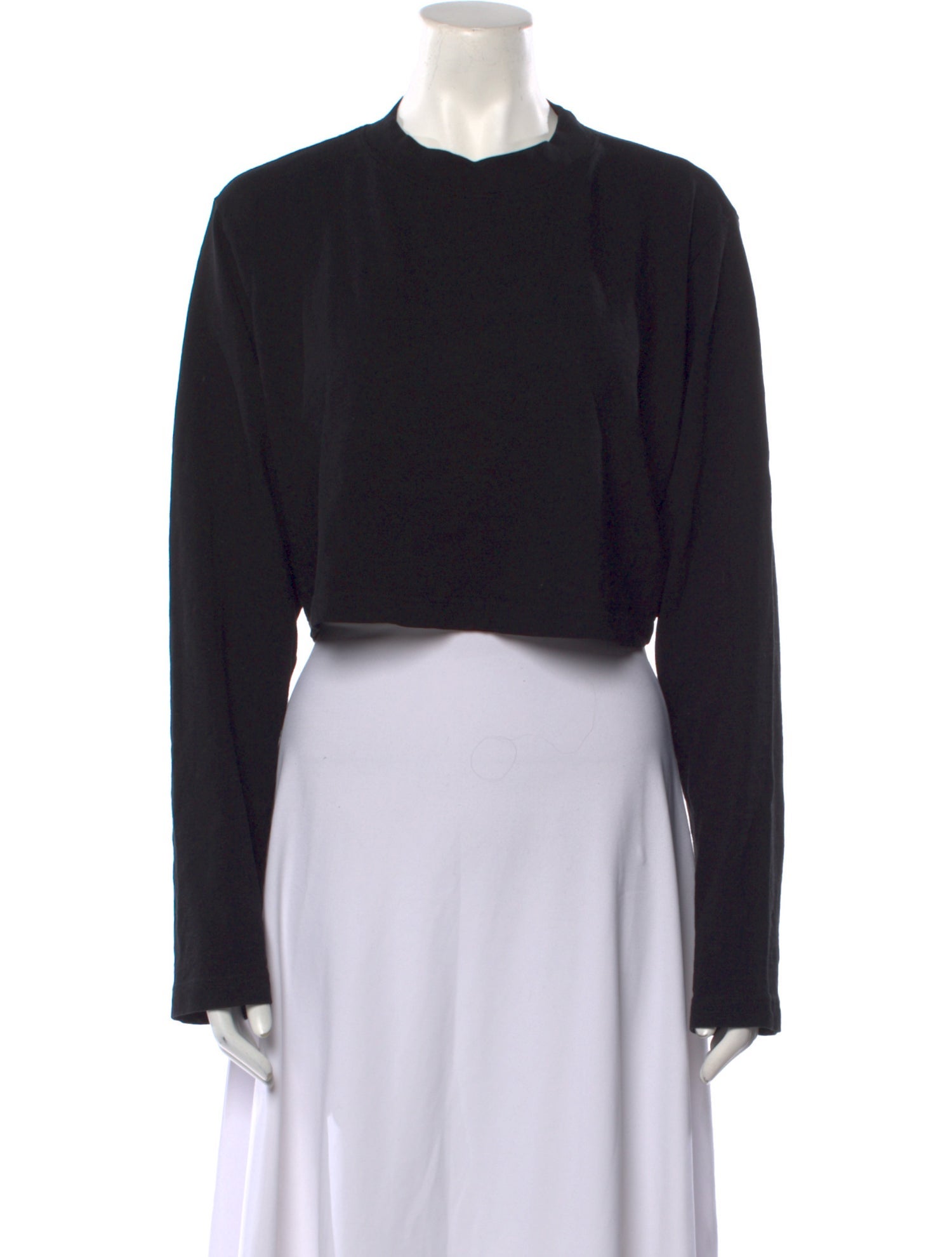 Cotton Citizen Crew Neck Long Sleeve Crop Top