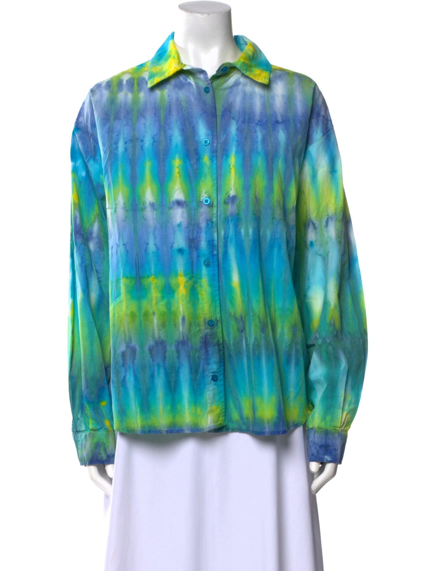 Cotton Citizen Tie-Dye Print Long Sleeve Button-Up Top w/ Tags