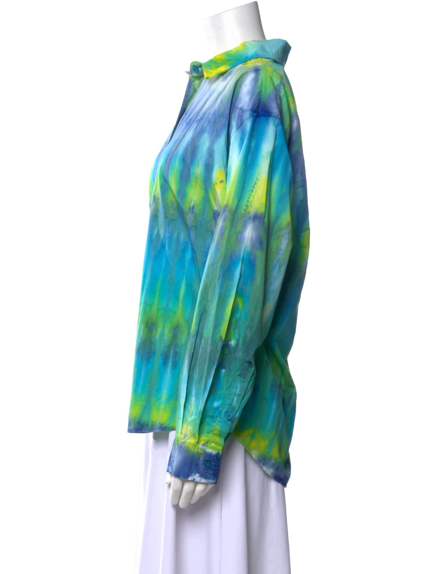 Cotton Citizen Tie-Dye Print Long Sleeve Button-Up Top w/ Tags